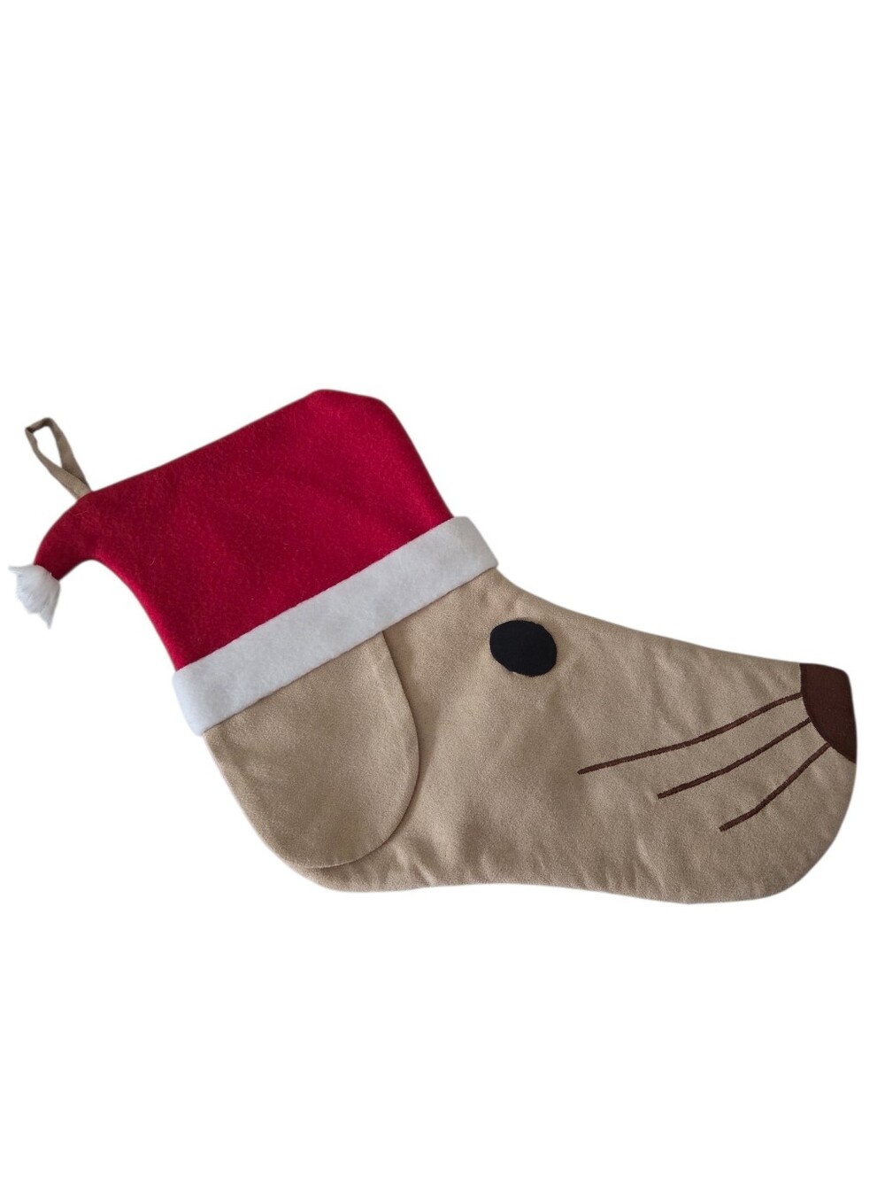 Vintage Martha Stewart Dog Christmas Stocking, Kids Dog Face Christmas Stocking